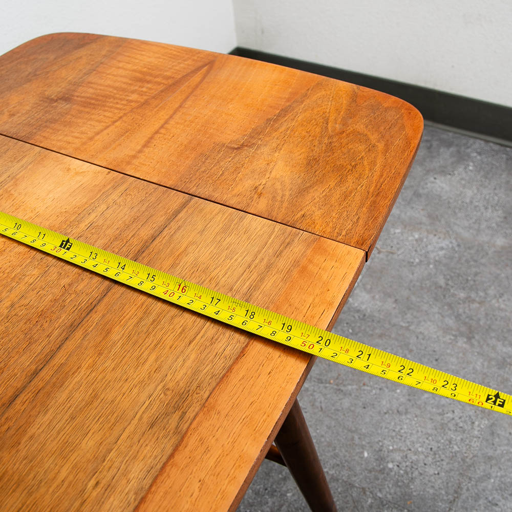 Mid Century Danish Modern Coffee Table Walnut Drop Leaf Shelf Vintage MCM - Image 10