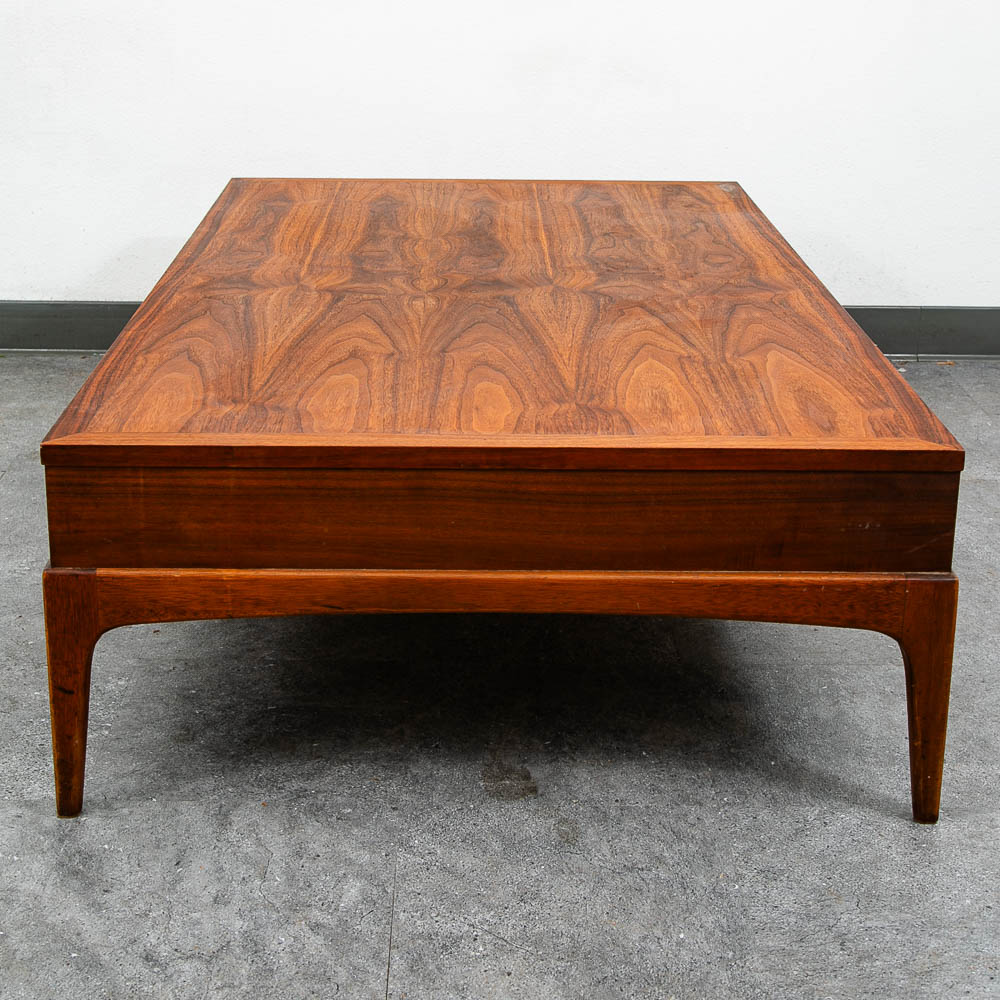 Mid Century Modern Coffee table Lane One Drawer Storage Walnut Door Restored - Image 5