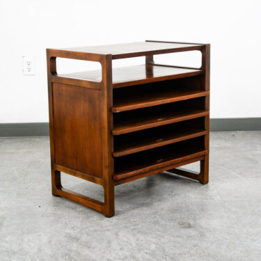 Mid Century Modern End Side Table Slat slide out Rack 5 Tier End Art Storage Mcm