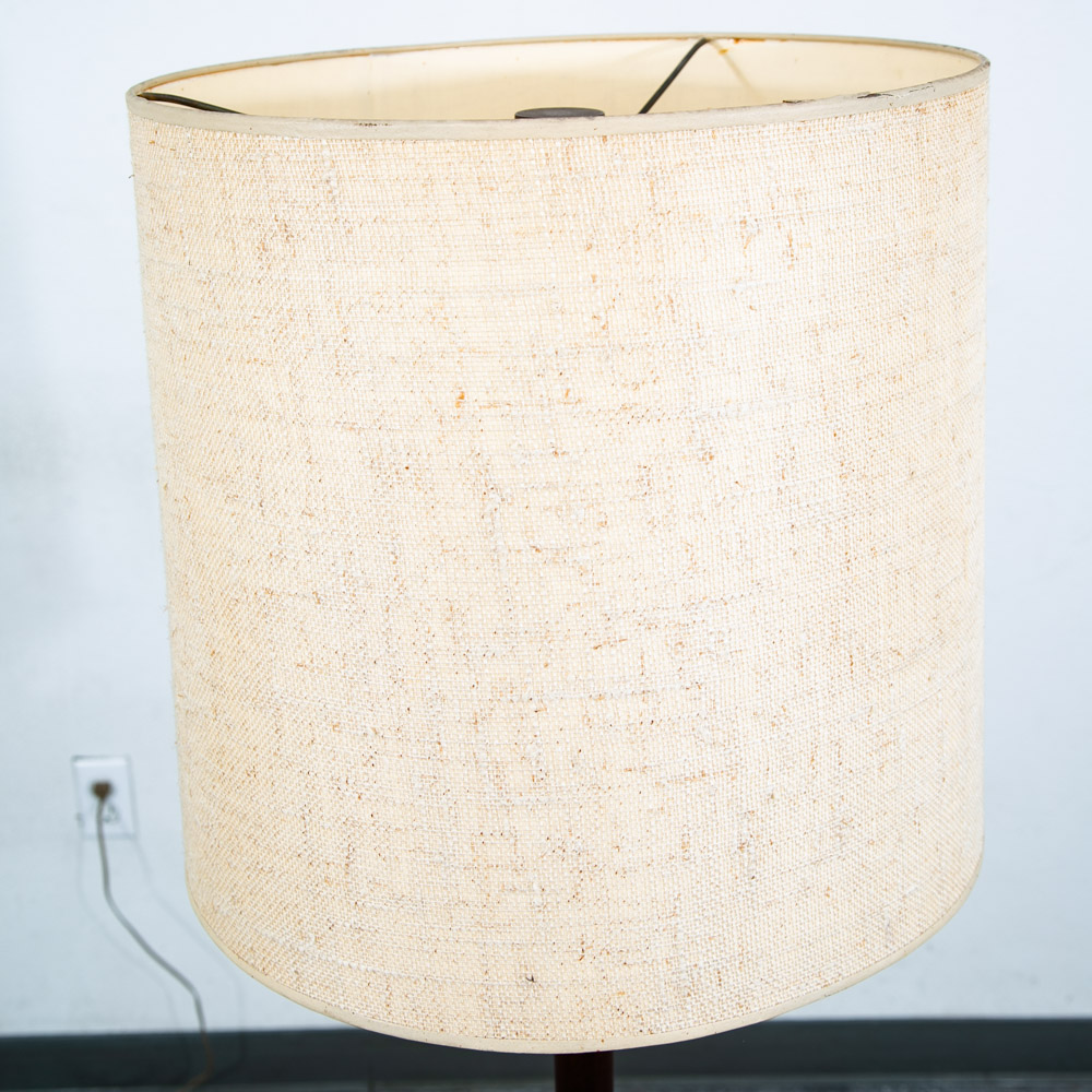 Mid Century Modern Floor Lamp Martz Marshall Studios Walnut Table Coin Ceramic - Image 12