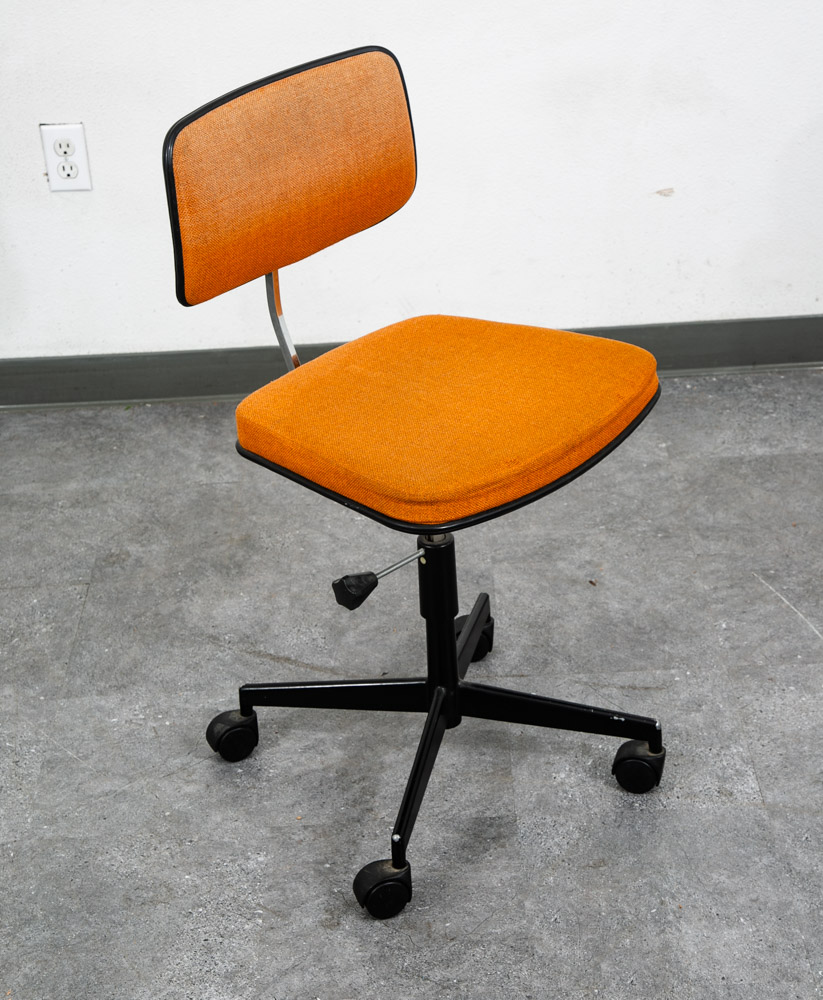 Mid Century Modern Office Chair Task Swivel Work Orange Rasmussen Labofa Work