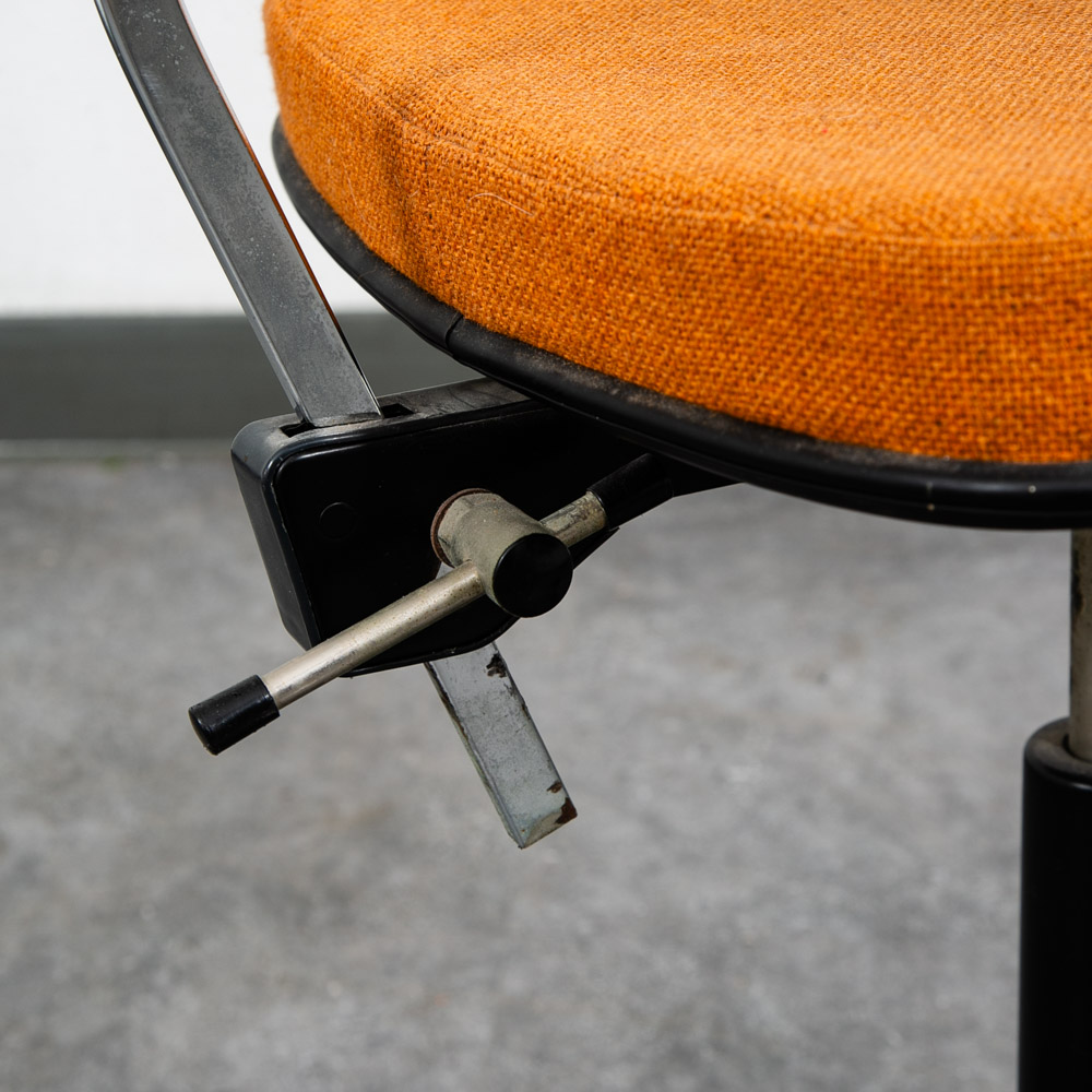 Mid Century Modern Office Chair Task Swivel Work Orange Rasmussen Labofa Work - Image 5