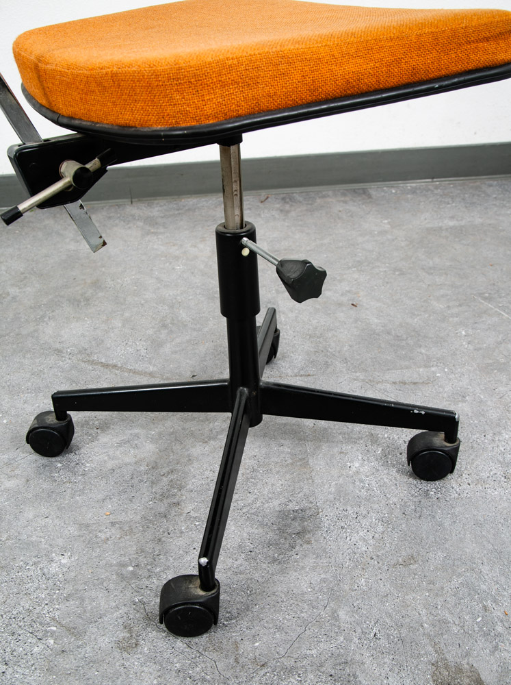 Mid Century Modern Office Chair Task Swivel Work Orange Rasmussen Labofa Work - Image 7