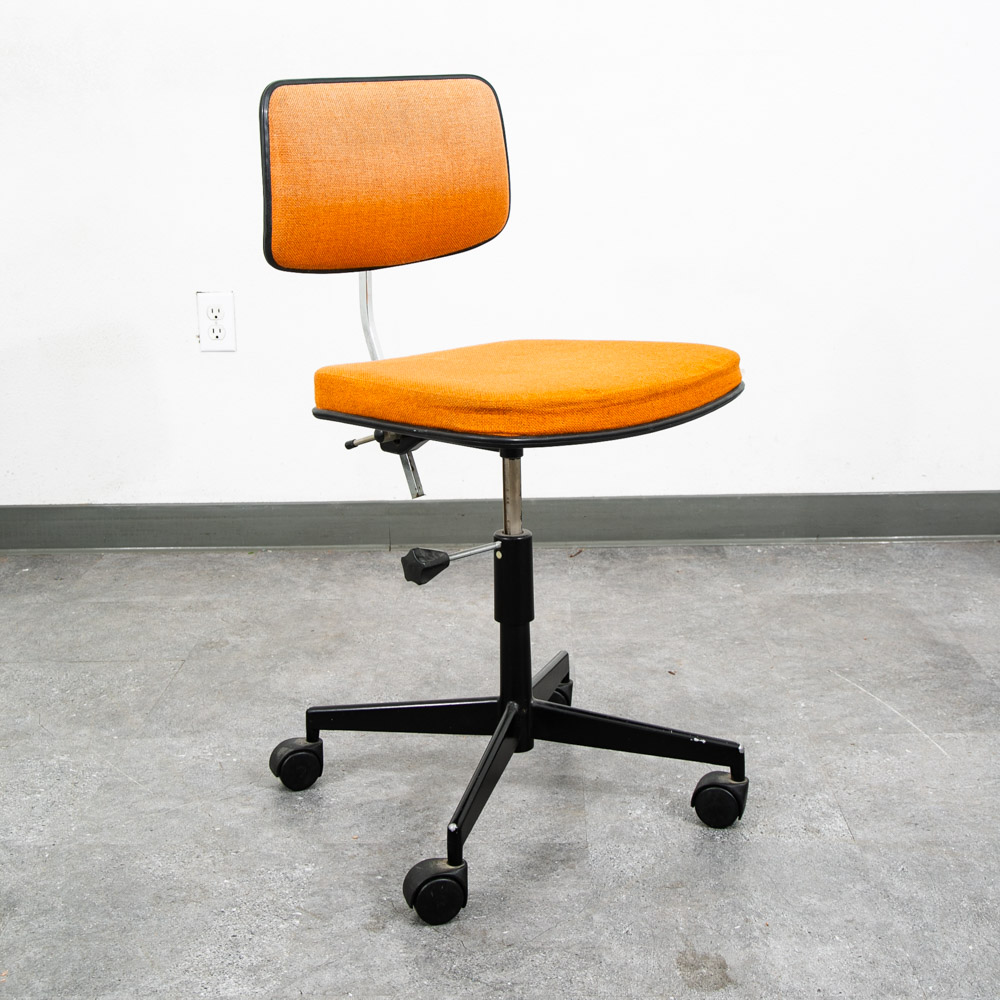 Mid Century Modern Office Chair Task Swivel Work Orange Rasmussen Labofa Work - Image 2