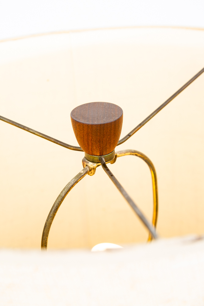 Mid Century Modern Floor Lamp Martz Marshall Studios Walnut Table Coin Ceramic - Image 11