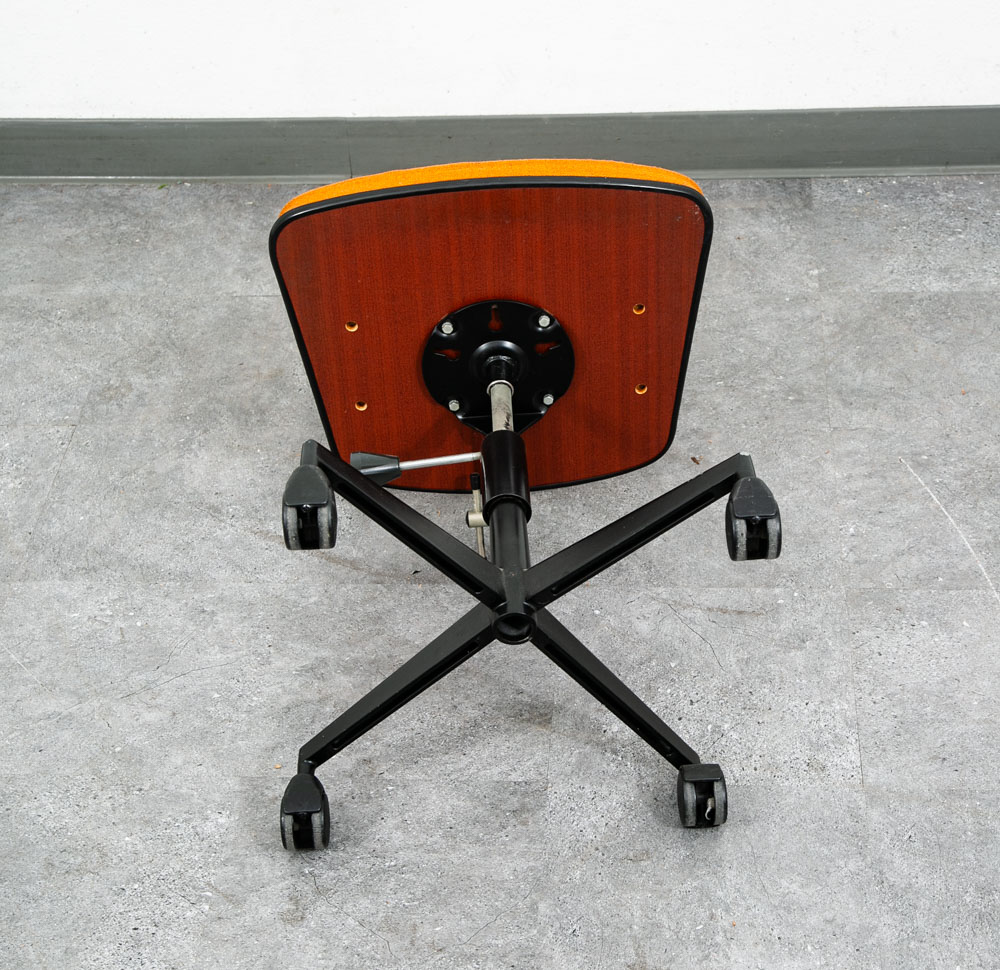 Mid Century Modern Office Chair Task Swivel Work Orange Rasmussen Labofa Work - Image 4