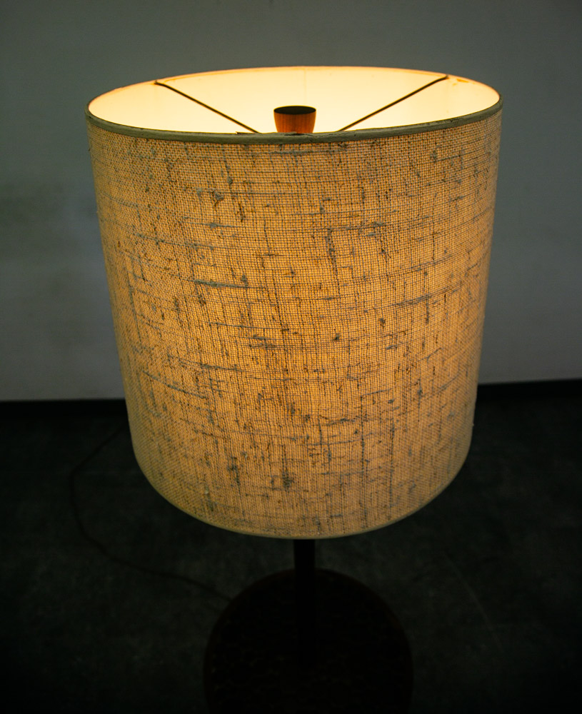 Mid Century Modern Floor Lamp Martz Marshall Studios Walnut Table Coin Ceramic - Image 8