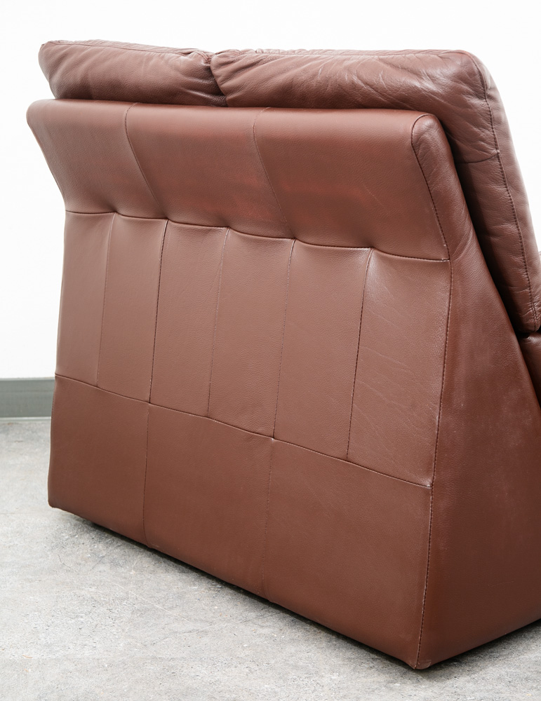 Mid Century Modern Lounge Chair + Ottoman Percival Lafer Brown Leather Armchair - Image 5