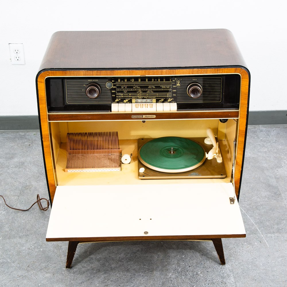 Mid Century Danish Modern Stereo Console Grundig Record Player Radio Hifi Mcm - Image 3