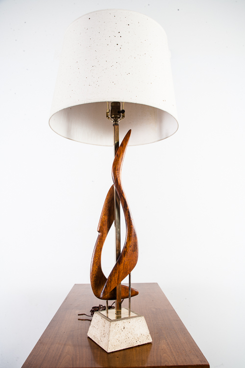 Mid Century Modern Lamp Table Light Lighting Organic Sculpted Solid Mid Century Modern Lamp Table Light Lighting Organic Sculpted Solid Walnut Studio Adrian Pearsall Sonneman Lightolier Sculptural Cement