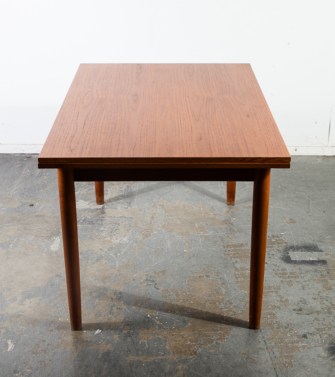 Mid Century Danish Modern Dining Table Teak Extension Leaf x2 Denmark Vintage Slide Out Rectangular Denmark Scandinavian - Image 4