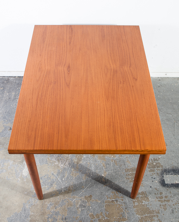 Mid Century Danish Modern Dining Table Teak Extension Leaf x2 Denmark Vintage Slide Out Rectangular Denmark Scandinavian - Image 3