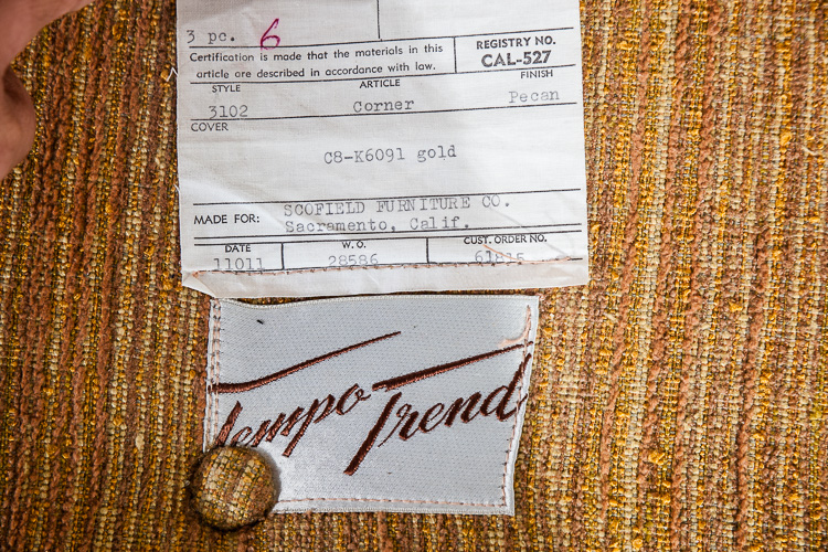 Mid Century Modern Sectional Sofa Couch Gold Rounded Large Vintage Custom Mcm Danish Curved Orange 1960s Scofields