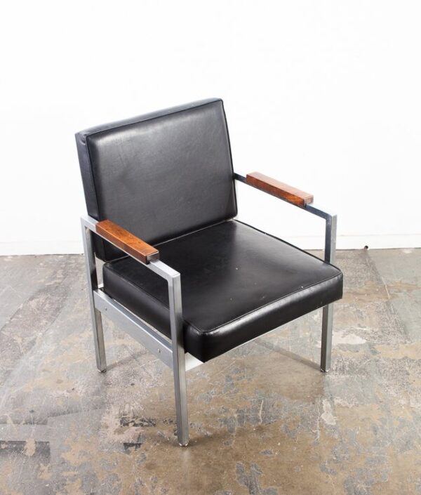 Mid Century Modern Lounge Chair Easy Armchair Arm InterRoyal Corp Metal Knoll VG Paws Black