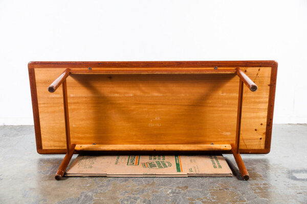 Mid Century Danish modern Coffee Table Solid Teak Dux Surfboard Vintage Sweden M