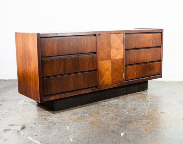 Mid Century Modern Dresser Credenza Lane Drexel Walnut Sideboard Vintage Danish Martinsville Brown Saltman Wide Cabinet 6 Drawer