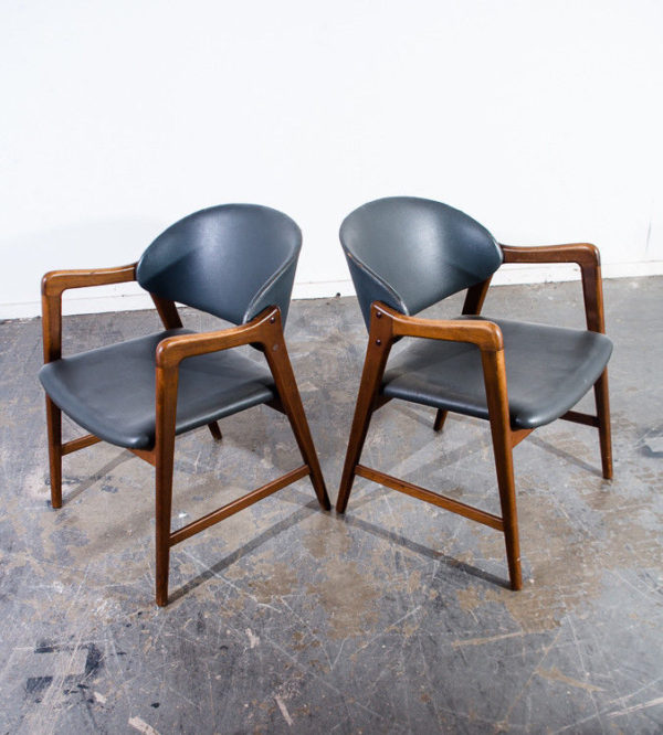 Mid Century Danish Modern Lounge Chairs Set Torben Strandgaard Pair Armchairs VG - Image 2