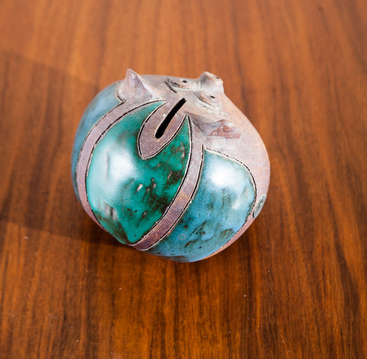 Mid Century Modern Piggy Bank Sam Calder Studio Art Ceramic Pig Critter Pottery