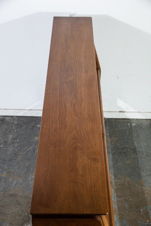 Mid Century Modern headboard bed frame Queen Q Drexel Projection Vintage Koert Storage Cabinet Danish Denmark Broyhill Martinsville - Image 7