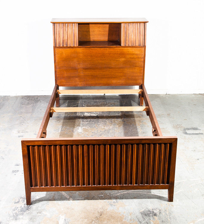 Mid Century Modern Beframe Solid Teak Twin Bed | Mid ...