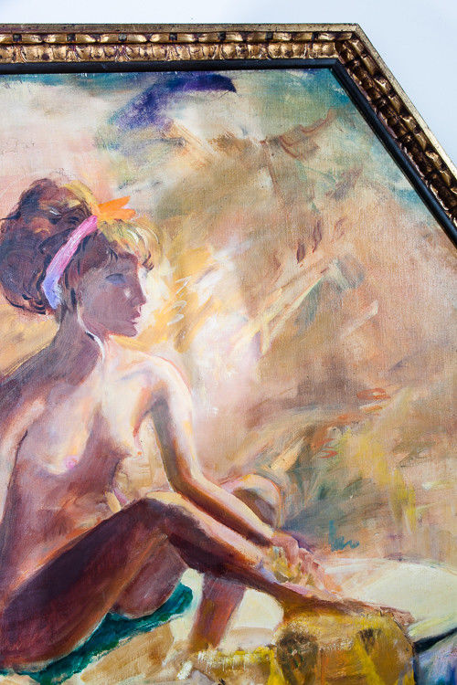 Mid Century Modern Nude Painting Art Artist Toby Willner Signed Original 32x38