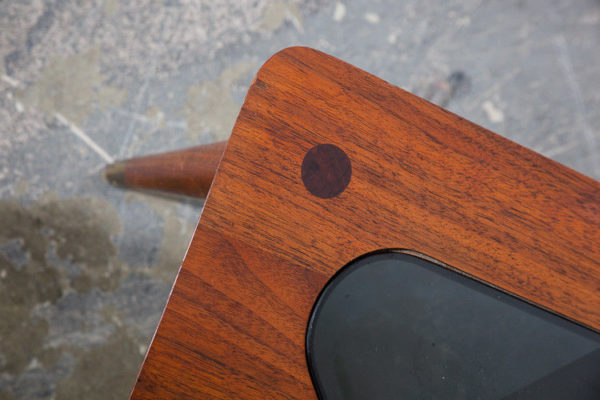 Mid Century Modern Corner Table End Side Square Step Up Glass Wood Vintage Mcm - Image 9