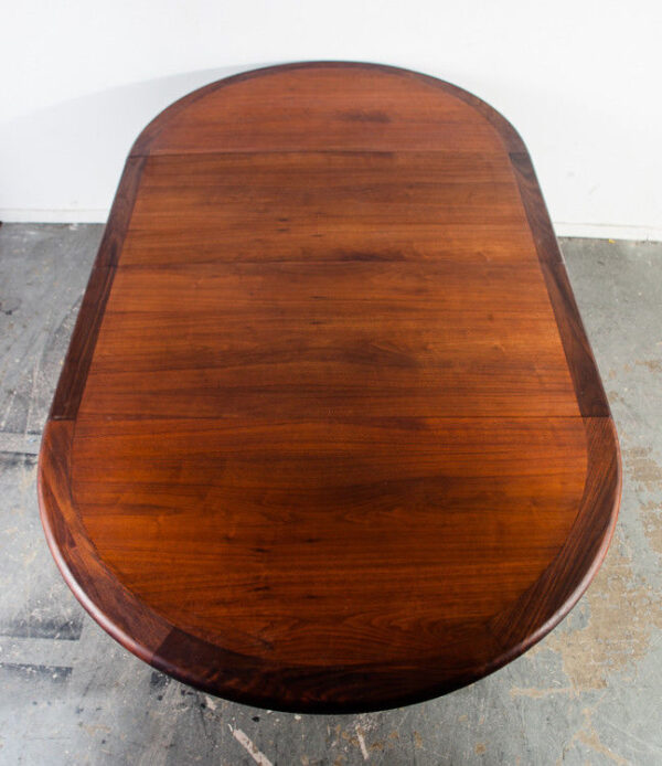 Mid Century Modern Dining Table Glenn California Round Leaf x3 Solid Walnut Mcm