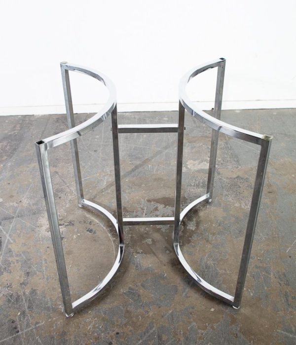 Mid Century Modern Dining Table Round Smoked Glass Chrome Milo Baughman Cal-Style Vintage - Image 6