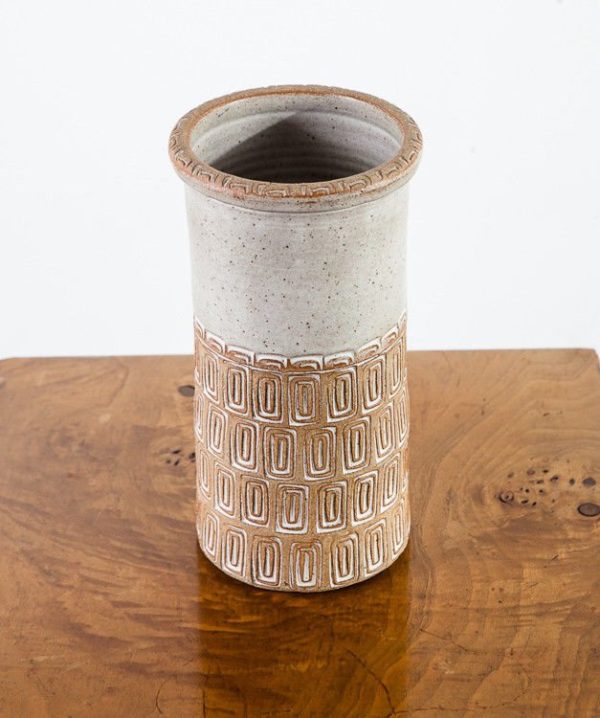 Mid century modern ceramic vase los artesanos puerto rico studio art pottery mcm