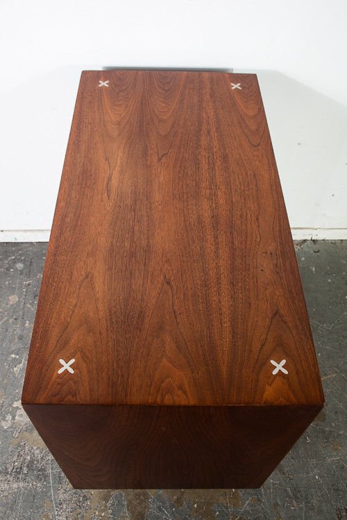 Mid century modern dresser chest of Drawers American of Martinsville merton gershun vintage Danish Restored Walnut Small Bedroom Lane Drexel - Image 9