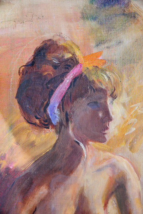 Mid Century Modern Nude Painting Art Artist Toby Willner Signed Original 32x38