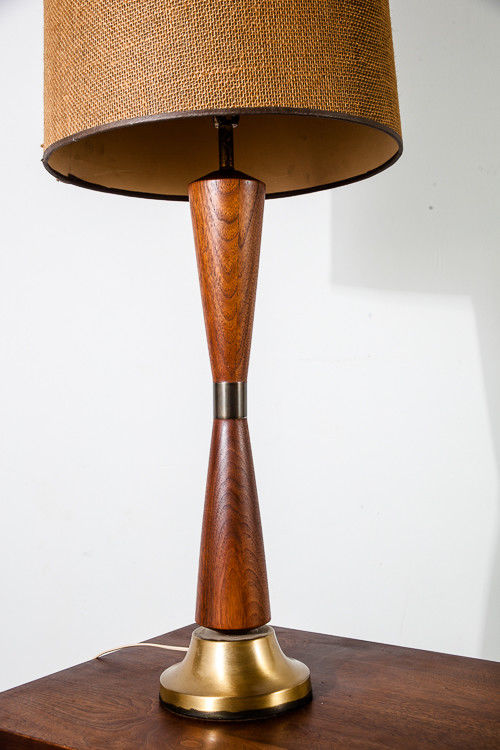 Mid Century Modern Table Lamp Walnut, Mid Century Modern Table Lamps Vintage