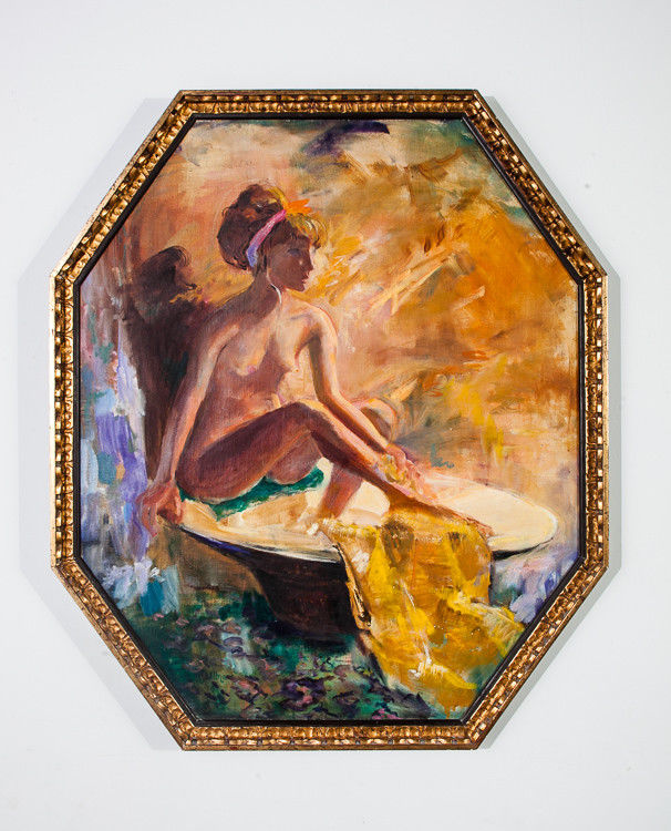 Mid Century Modern Nude Painting Art Artist Toby Willner Signed Original 32x38