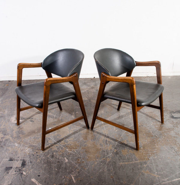 Mid Century Danish Modern Lounge Chairs Set Torben Strandgaard Pair Armchairs VG - Image 3