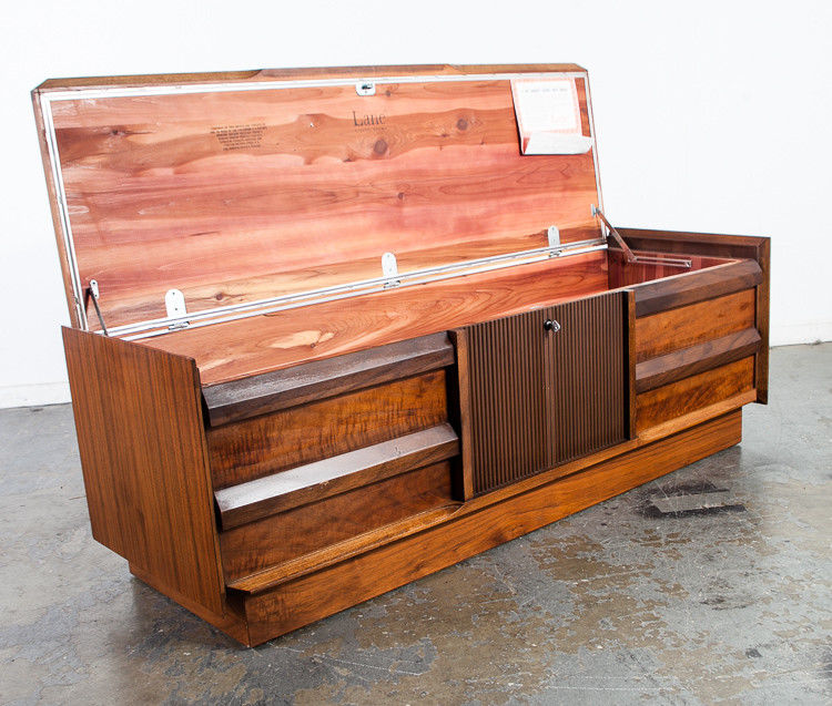 Mid Century Modern Cedar Chest Lane Hope Chest Danish Bench Black Vintage Mcm VG - Image 4