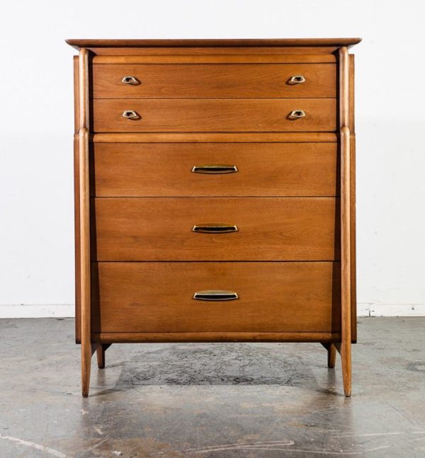 Mid Century Modern Highboy Dresser Drexel Projection Wide Vintage Danish John Van Koert Broyhill Brown Saltman American Of Martinsville - Image 2