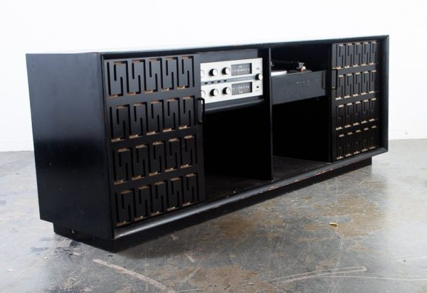 Mid Century Modern Stereo Console Record Player Harman Kardon Electro Voice SP12B Mcm Hifi Tube Amplifier Barzilay Restored Custom Garrard