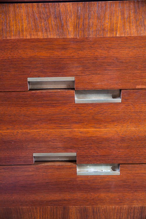 Mid century modern dresser chest of Drawers American of Martinsville merton gershun vintage Danish Restored Walnut Small Bedroom Lane Drexel - Image 6