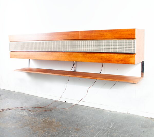 Mid Century Modern Stereo Console Stereotronic Hifi Teak Record Player Tube Amp