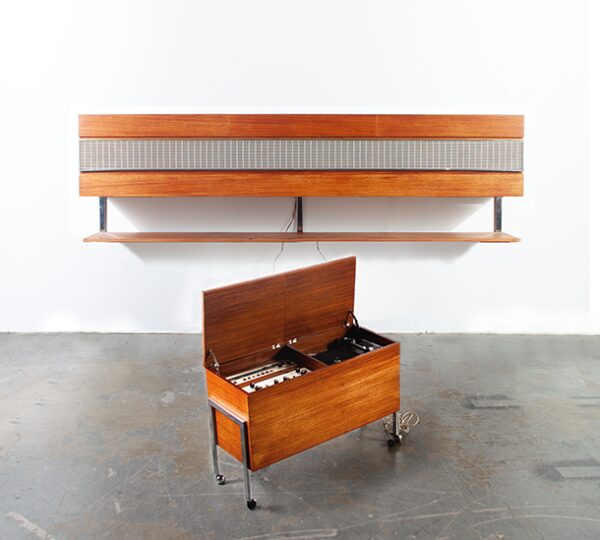 Mid Century Modern Stereo Console Stereotronic Hifi Teak Record Player Tube Amp