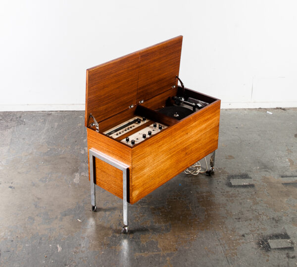 Mid Century Modern Stereo Console Stereotronic Hifi Teak Record Player Tube Amp