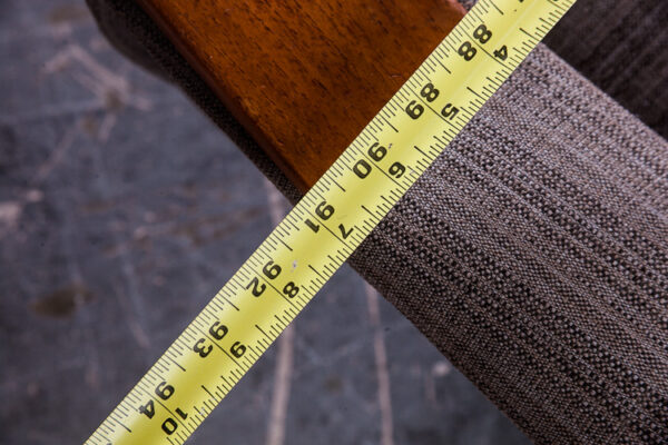 Mid Century Danish Modern Sofa Couch with Solid Teak Paws Arms Large 4 Seater