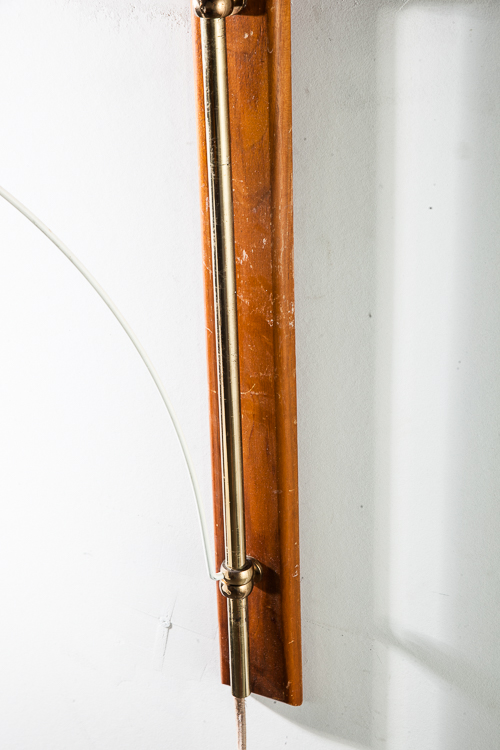 Mid Century Modern Lamp Wall Sconce Gerald Thurston Lightolier Brass Glass Wood