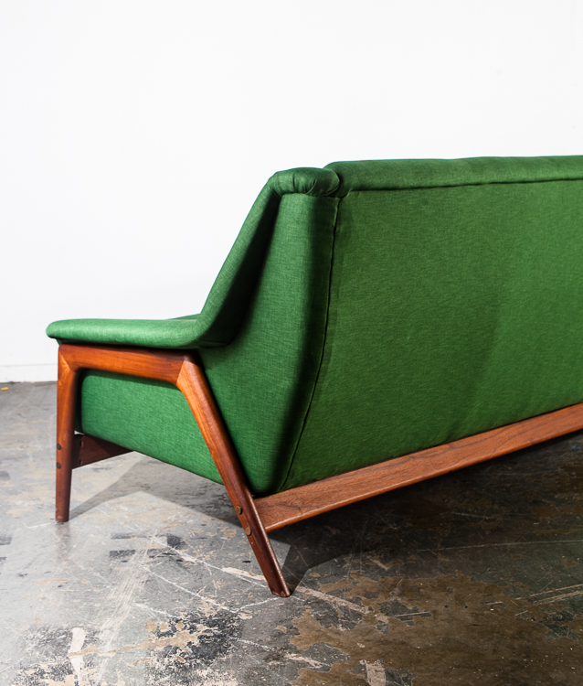 Mid Century Danish Modern Sofa Couch Dux Folke Ohlsson Green Swedish Vintage XL