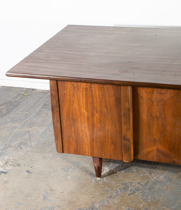 Mid Century Modern Desk Office Large Executive Vintage Drawers File Walnut Wood - Image 7