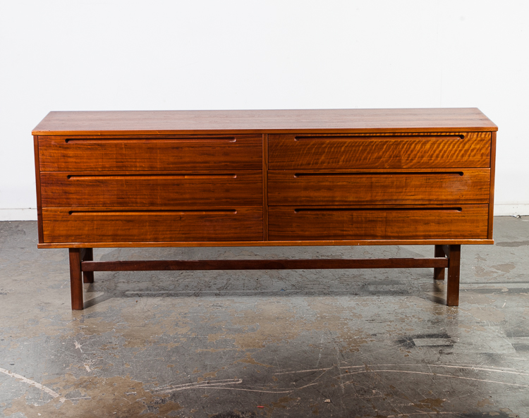 Mid Century Danish Modern Dresser Credenza Teak Torring Nils Jonsson 6 Drawer VG - Image 2