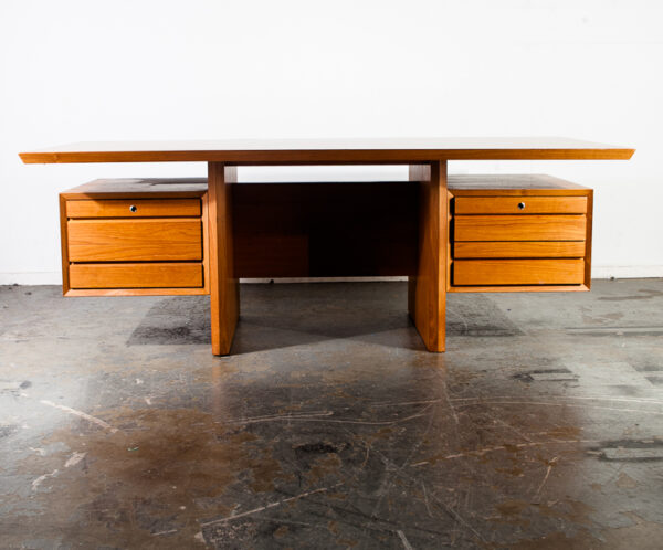 Mid Century Danish Modern Desk Executive Cado Teak Denmark Large Vintage Drawers Office Locking - Image 2