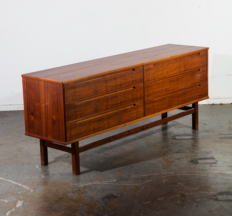 Mid Century Danish Modern Dresser Credenza Teak Torring Nils Jonsson 6 Drawer VG
