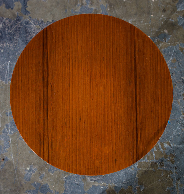 Mid Century Danish Modern Side End Table Teak Round Brass Albert Larsson Tibro - Image 10