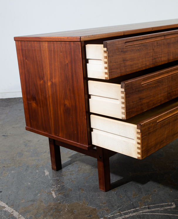 Mid Century Danish Modern Dresser Credenza Teak Torring Nils Jonsson 6 Drawer VG - Image 4